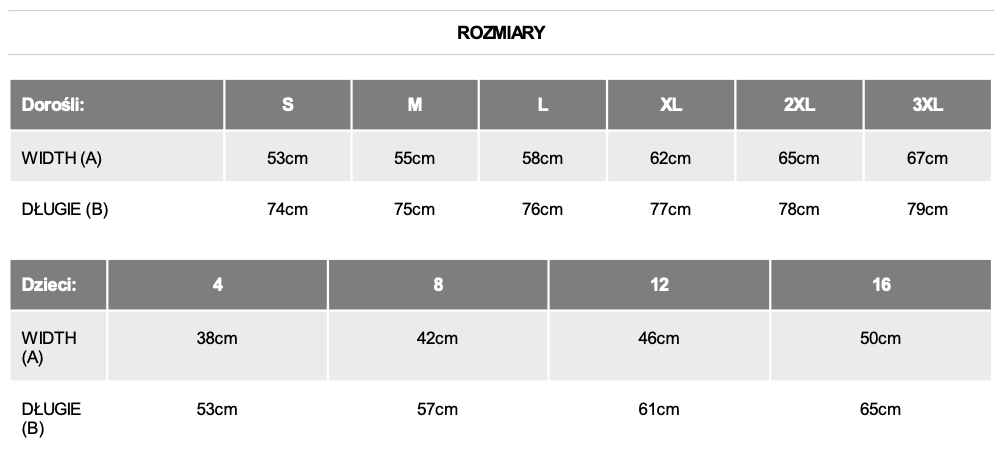 Size chart