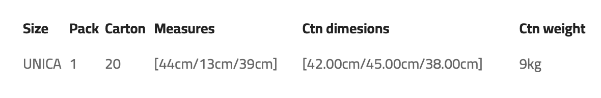Size Chart