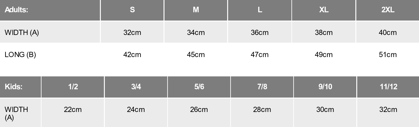 Size chart